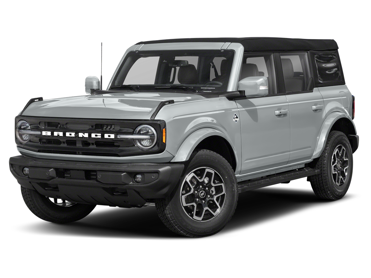 2026 Ford Bronco Outer Banks in Avalanche Gray — front three-quarter view