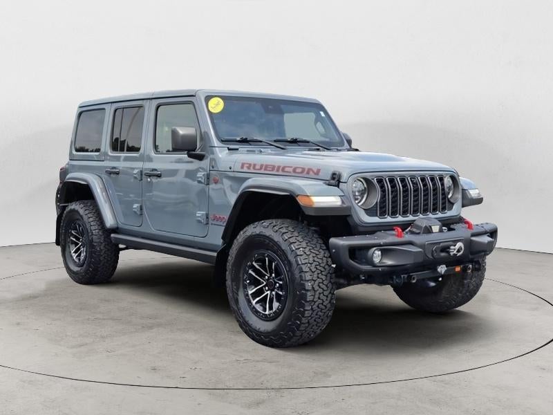 2024 Jeep Wrangler Rubicon X in Anvil Clear Coat — front three-quarter view