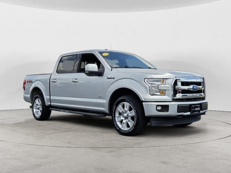 2017 Ford F-150 Lariat in Ingot Silver Metallic — front three-quarter view