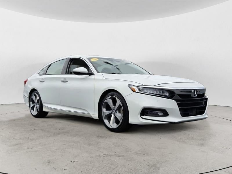 2019 Honda Accord Touring 2.0T in White — front three-quarter view