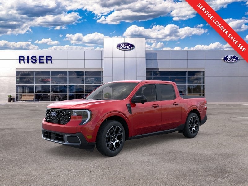 2026 Ford Maverick Lariat in Ruby Red Metallic Tinted Clearcoat — front three-quarter view