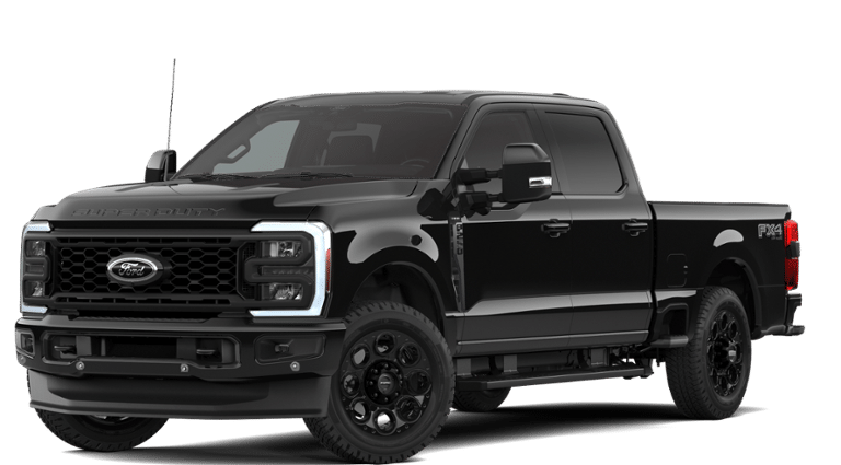 2026 Ford Super Duty F-250 Lariat in Agate Black Metallic — front three-quarter view
